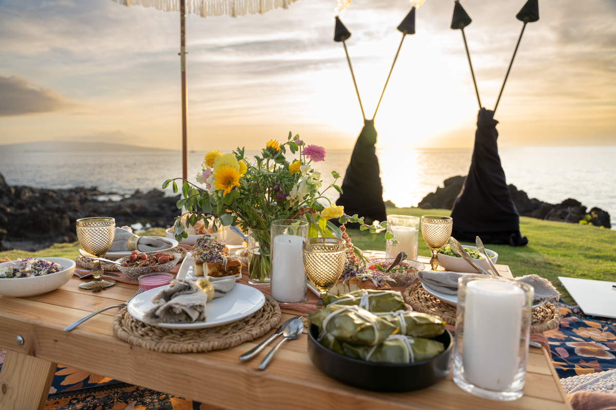 Sunset picnic dinner private chef