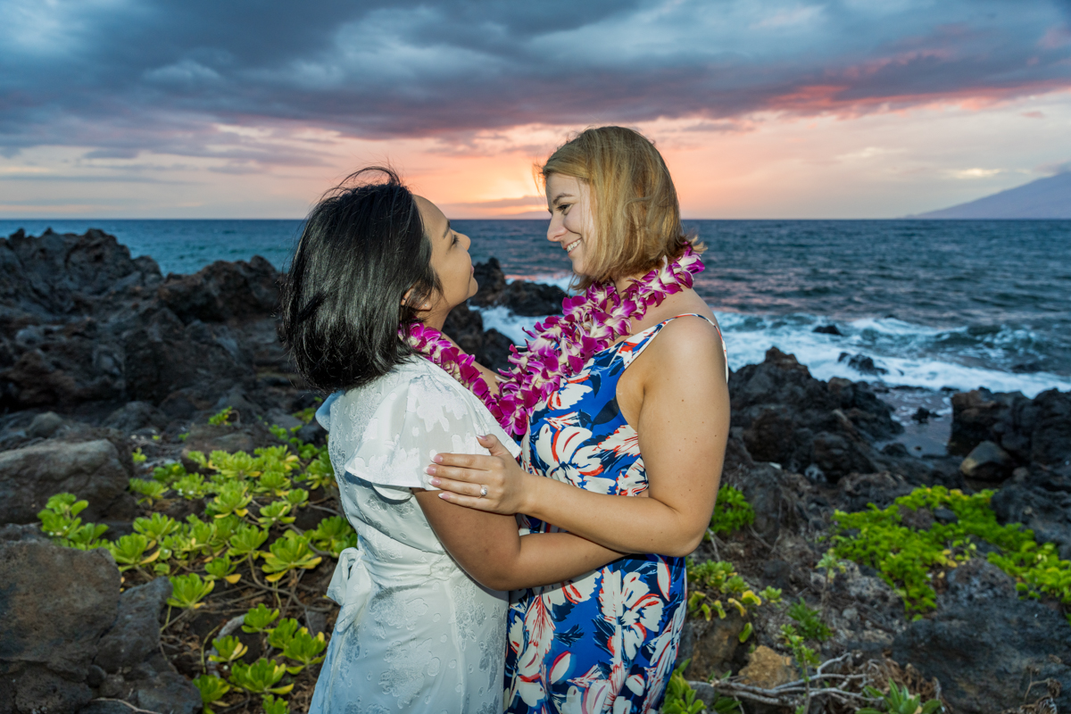 Sunset couple love