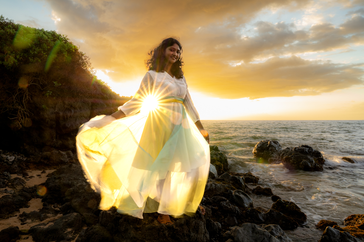 Sunburst sunset dress photo