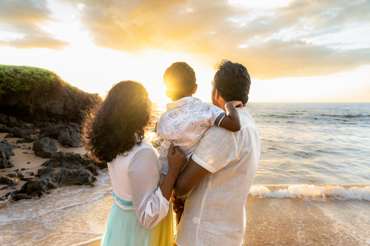 Family sunset photoshoot portrait